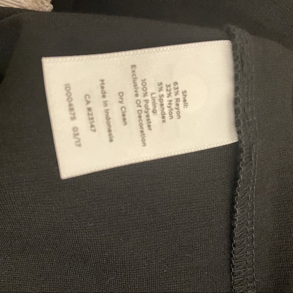 Talbots Black Dress with White Fringe Trim Size 2 - Picture 7 of 8